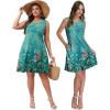 imageOFEEFAN Womens Pleated Front Tank Dresses Fashion Spring Sleeveless Pockets Sundress Casual SummerFloral 10
