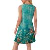 imageOFEEFAN Womens Pleated Front Tank Dresses Fashion Spring Sleeveless Pockets Sundress Casual SummerFloral 10
