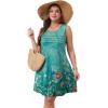 imageOFEEFAN Womens Pleated Front Tank Dresses Fashion Spring Sleeveless Pockets Sundress Casual SummerFloral 10