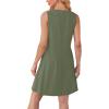 imageOFEEFAN Womens Pleated Front Tank Dresses Fashion Spring Sleeveless Pockets Sundress Casual SummerGreen