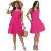 imageOFEEFAN Womens Pleated Front Tank Dresses Fashion Spring Sleeveless Pockets Sundress Casual SummerHot Pink