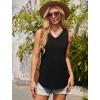 imageOFEEFAN Womens Tank Tops 2025 Loose Fit Casual V Neck Shirts Flowy Sleeveless Summer TopsBlack