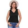 imageOFEEFAN Womens Tank Tops 2025 Loose Fit Casual V Neck Shirts Flowy Sleeveless Summer TopsBlack