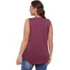 imageOFEEFAN Womens Tank Tops 2025 Loose Fit Casual V Neck Shirts Flowy Sleeveless Summer TopsBurgundy