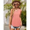 imageOFEEFAN Womens Tank Tops 2025 Loose Fit Casual V Neck Shirts Flowy Sleeveless Summer TopsCoral