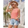imageOFEEFAN Womens Tank Tops 2025 Loose Fit Casual V Neck Shirts Flowy Sleeveless Summer TopsCoral