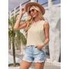 imageOFEEFAN Womens Tank Tops 2025 Loose Fit Casual V Neck Shirts Flowy Sleeveless Summer TopsCream