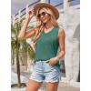 imageOFEEFAN Womens Tank Tops 2025 Loose Fit Casual V Neck Shirts Flowy Sleeveless Summer TopsDark Green