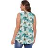 imageOFEEFAN Womens Tank Tops 2025 Loose Fit Casual V Neck Shirts Flowy Sleeveless Summer TopsFloral White Blue