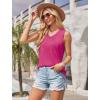 imageOFEEFAN Womens Tank Tops 2025 Loose Fit Casual V Neck Shirts Flowy Sleeveless Summer TopsHot Pink