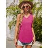 imageOFEEFAN Womens Tank Tops 2025 Loose Fit Casual V Neck Shirts Flowy Sleeveless Summer TopsHot Pink