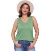imageOFEEFAN Womens Tank Tops 2025 Loose Fit Casual V Neck Shirts Flowy Sleeveless Summer TopsLight Green