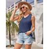 imageOFEEFAN Womens Tank Tops 2025 Loose Fit Casual V Neck Shirts Flowy Sleeveless Summer TopsNavy