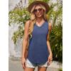 imageOFEEFAN Womens Tank Tops 2025 Loose Fit Casual V Neck Shirts Flowy Sleeveless Summer TopsNavy