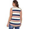 imageOFEEFAN Womens Tank Tops 2025 Loose Fit Casual V Neck Shirts Flowy Sleeveless Summer TopsPink Blue Stripe