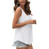 imageOFEEFAN Womens Tank Tops Sleeveless Eyelet Embroidery Scoop Neck Loose Fit Casual Summer FlowyAwhite