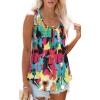 imageOFEEFAN Womens Tank Tops Sleeveless Eyelet Embroidery Scoop Neck Loose Fit Casual Summer FlowyColorful