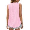 imageOFEEFAN Womens Tank Tops Sleeveless Eyelet Embroidery Scoop Neck Loose Fit Casual Summer FlowyCpink