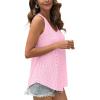 imageOFEEFAN Womens Tank Tops Sleeveless Eyelet Embroidery Scoop Neck Loose Fit Casual Summer FlowyCpink