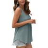 imageOFEEFAN Womens Tank Tops Sleeveless Eyelet Embroidery Scoop Neck Loose Fit Casual Summer FlowyDgreen