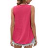 imageOFEEFAN Womens Tank Tops Sleeveless Eyelet Embroidery Scoop Neck Loose Fit Casual Summer FlowyFhot Pink