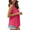 imageOFEEFAN Womens Tank Tops Sleeveless Eyelet Embroidery Scoop Neck Loose Fit Casual Summer FlowyFhot Pink