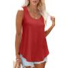 imageOFEEFAN Womens Tank Tops Sleeveless Eyelet Embroidery Scoop Neck Loose Fit Casual Summer FlowyGred