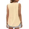 imageOFEEFAN Womens Tank Tops Sleeveless Eyelet Embroidery Scoop Neck Loose Fit Casual Summer FlowyHyellow
