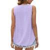 imageOFEEFAN Womens Tank Tops Sleeveless Eyelet Embroidery Scoop Neck Loose Fit Casual Summer FlowyIpurple