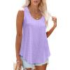imageOFEEFAN Womens Tank Tops Sleeveless Eyelet Embroidery Scoop Neck Loose Fit Casual Summer FlowyIpurple