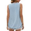 imageOFEEFAN Womens Tank Tops Sleeveless Eyelet Embroidery Scoop Neck Loose Fit Casual Summer FlowyJlightblue