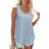 imageOFEEFAN Womens Tank Tops Sleeveless Eyelet Embroidery Scoop Neck Loose Fit Casual Summer FlowyJlightblue
