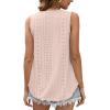 imageOFEEFAN Womens Tank Tops Sleeveless Eyelet Embroidery Scoop Neck Loose Fit Casual Summer FlowyKhaki