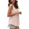imageOFEEFAN Womens Tank Tops Sleeveless Eyelet Embroidery Scoop Neck Loose Fit Casual Summer FlowyKhaki