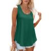 imageOFEEFAN Womens Tank Tops Sleeveless Eyelet Embroidery Scoop Neck Loose Fit Casual Summer FlowyLbright Green