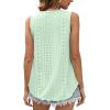 imageOFEEFAN Womens Tank Tops Sleeveless Eyelet Embroidery Scoop Neck Loose Fit Casual Summer FlowyMlake Green