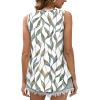 imageOFEEFAN Womens Tank Tops Sleeveless Eyelet Embroidery Scoop Neck Loose Fit Casual Summer FlowyNleaf Print