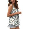 imageOFEEFAN Womens Tank Tops Sleeveless Eyelet Embroidery Scoop Neck Loose Fit Casual Summer FlowyNleaf Print