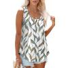 imageOFEEFAN Womens Tank Tops Sleeveless Eyelet Embroidery Scoop Neck Loose Fit Casual Summer FlowyNleaf Print