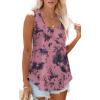 imageOFEEFAN Womens Tank Tops Sleeveless Eyelet Embroidery Scoop Neck Loose Fit Casual Summer FlowyPpink Tiedye