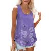imageOFEEFAN Womens Tank Tops Sleeveless Eyelet Embroidery Scoop Neck Loose Fit Casual Summer FlowySpurple Flower