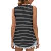 imageOFEEFAN Womens Tank Tops Sleeveless Eyelet Embroidery Scoop Neck Loose Fit Casual Summer FlowyTblack Stripes