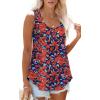 imageOFEEFAN Womens Tank Tops Sleeveless Eyelet Embroidery Scoop Neck Loose Fit Casual Summer FlowyVred Flower