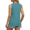 imageOFEEFAN Womens Tank Tops V Neck Loose Fit Basic Casual Summer Tops Side Split Sleeveless ShirtsBlue Green
