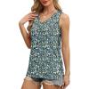 imageOFEEFAN Womens Tank Tops V Neck Loose Fit Basic Casual Summer Tops Side Split Sleeveless ShirtsPatternedblue Floral