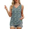 imageOFEEFAN Womens Tank Tops V Neck Loose Fit Basic Casual Summer Tops Side Split Sleeveless ShirtsPatternedblue Floral