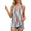imageOFEEFAN Womens Tank Tops V Neck Loose Fit Basic Casual Summer Tops Side Split Sleeveless ShirtsPatternedtie Dye Brown