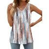 imageOFEEFAN Womens Tank Tops V Neck Loose Fit Basic Casual Summer Tops Side Split Sleeveless ShirtsPatternedtie Dye Brown