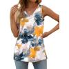 imageOFEEFAN Womens Tank Tops V Neck Loose Fit Basic Casual Summer Tops Side Split Sleeveless ShirtsPatternedtie Dye Flower