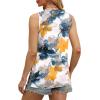 imageOFEEFAN Womens Tank Tops V Neck Loose Fit Basic Casual Summer Tops Side Split Sleeveless ShirtsPatternedtie Dye Flower